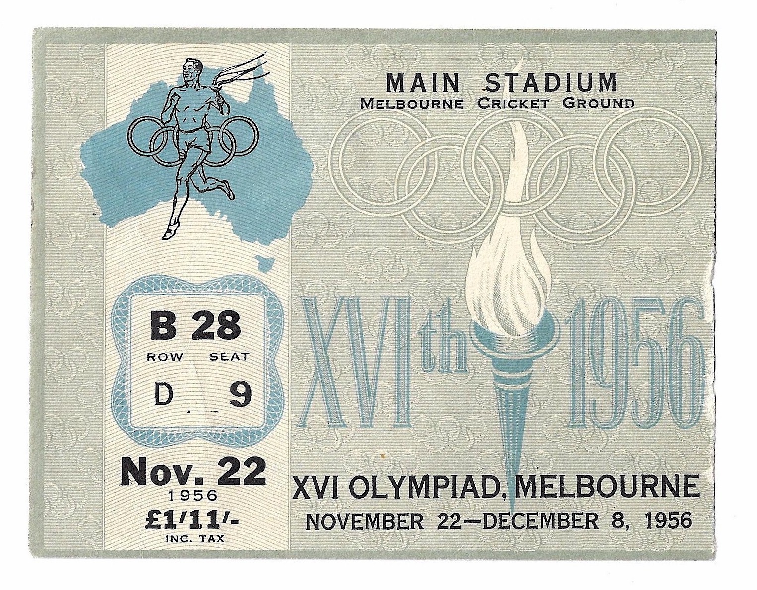 1956 Melbourne Ticket